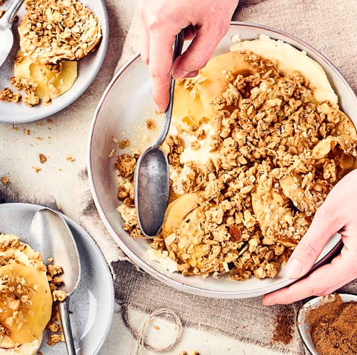 Apfel–Joghurt-Crumble