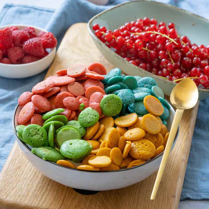 Bunte Mini-Pfannkuchen