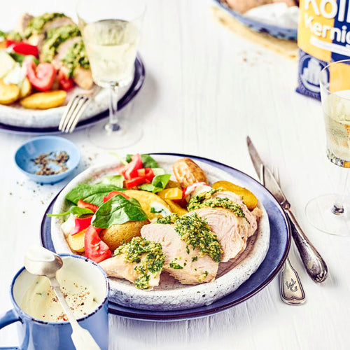 Hähnchenbrust mit Haferflocken-Kruste