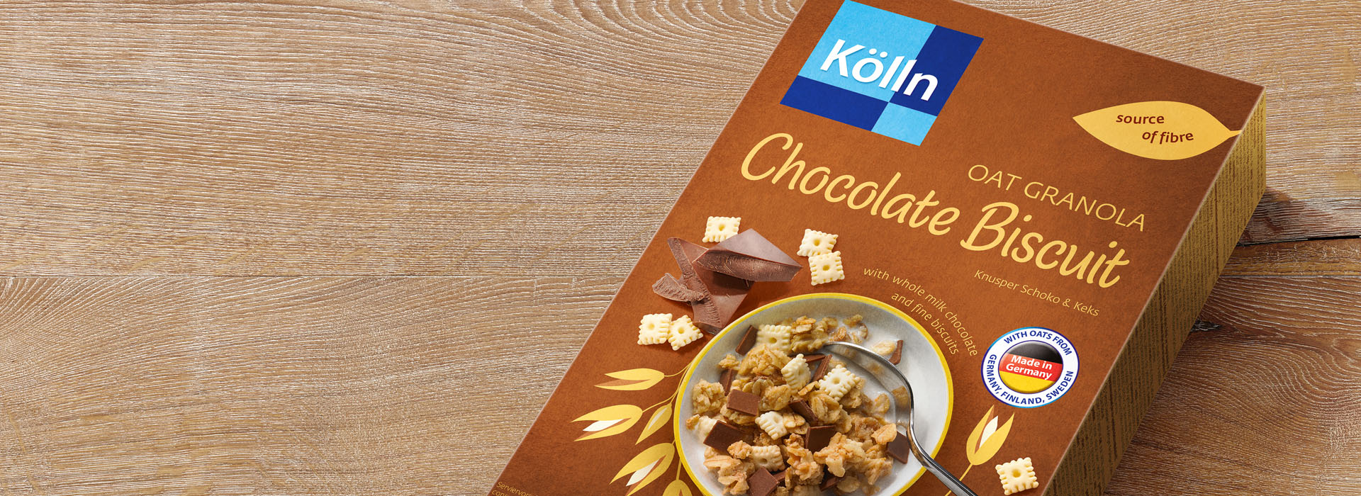 Koelln Oat Granola Chocolate Biscuit Pack on Table