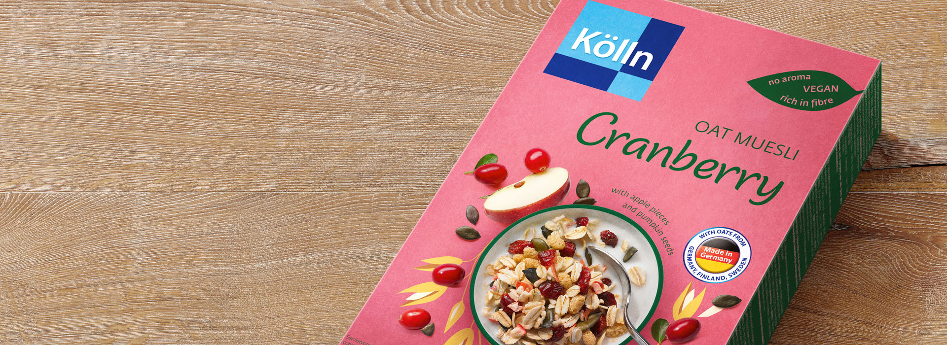 Koelln Oat Muesli Cranberry Pack on Table