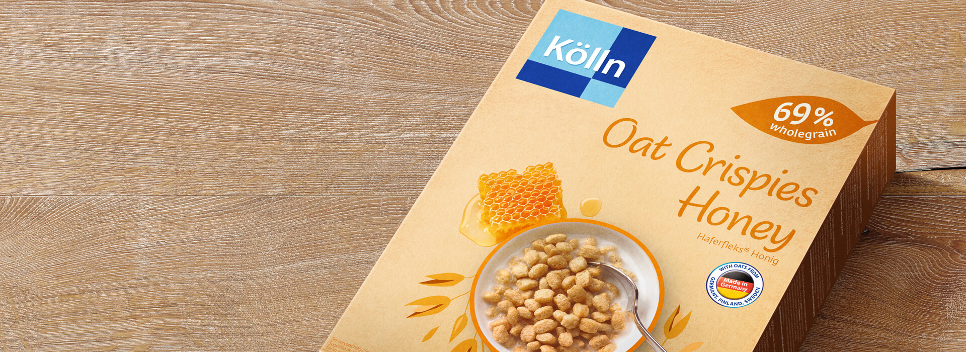 Koelln Oat Crispies Honey Pack on Table