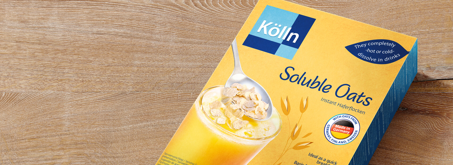 Koelln Soluble Oats Pack on Table